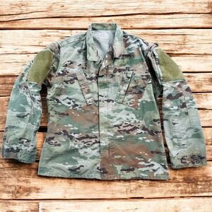 Military 3 Color Camo Shacket Adult Small Ripstop Full Zip Front/ Pockets